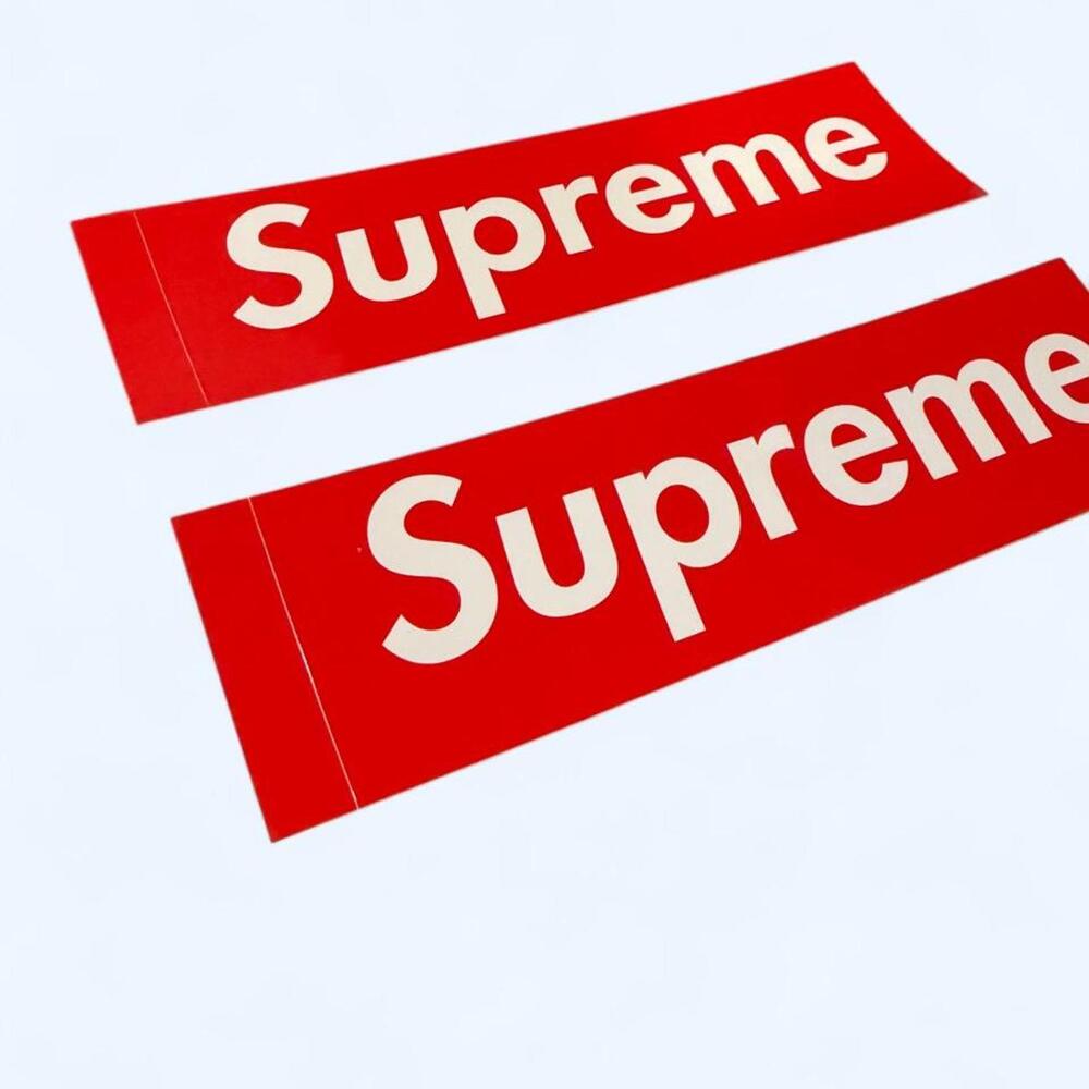 Supreme Red Box Logo Sticker Lot – 2 Stickers